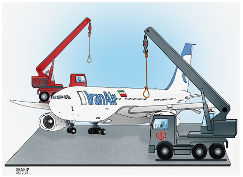 Cartoon: Asylum seekers back to IRAN! (medium) by Shahid Atiq tagged iran