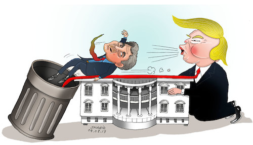 Cartoon: BANNON OUT AT WHITE HOUSE ! (medium) by Shahid Atiq tagged trump,afghanistan,safi,shahid,bahar,ieba,rayian,musa,kart,crni,berlin