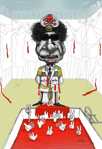 Cartoon: Diktator Gaddafi (medium) by Shahid Atiq tagged gaddafi