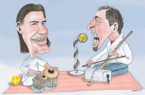 Cartoon: DJ und federer (medium) by Shahid Atiq tagged 045