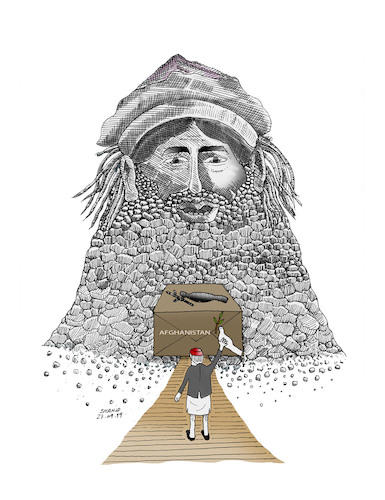 Cartoon: Election in Afghanistan ! (medium) by Shahid Atiq tagged afganistan