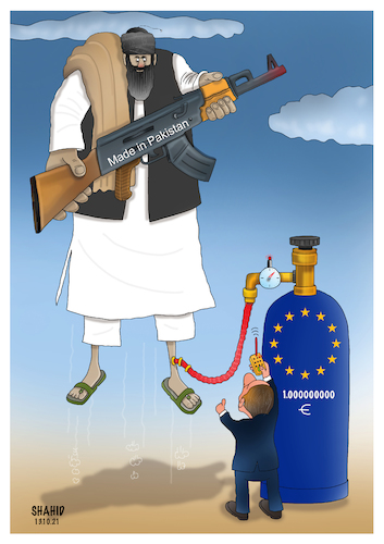 Cartoon: Fattening the terorism! (medium) by Shahid Atiq tagged afghanistan