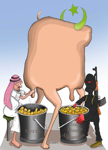 Cartoon: Financier of Terrorism (medium) by Shahid Atiq tagged afghanistan,kabul,terrorism,taliban