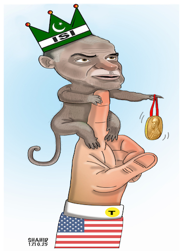 Cartoon: Flattery of Pakistani leaders! (medium) by Shahid Atiq tagged pakistan