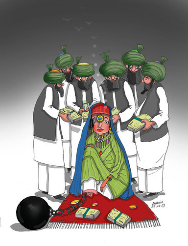 Cartoon: Frauen Missbrauch (medium) by Shahid Atiq tagged 0183