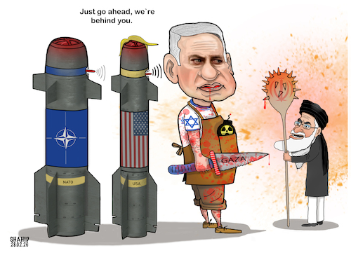 Cartoon: Go ahead ! (medium) by Shahid Atiq tagged iran