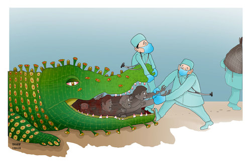 Cartoon: Heroes of COVID-19 outbreak ! (medium) by Shahid Atiq tagged corona,virus