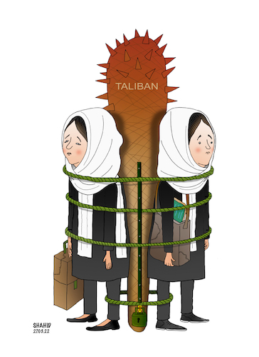Cartoon: Hostage-taking! (medium) by Shahid Atiq tagged afghanistan