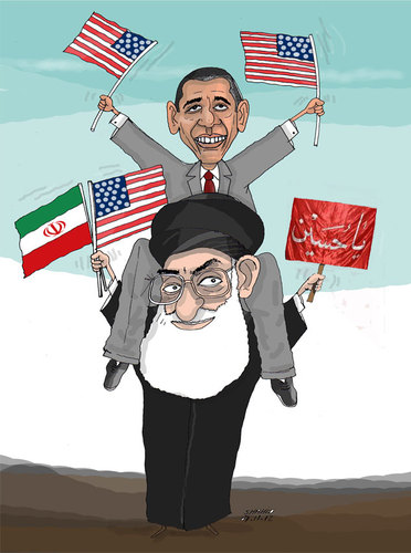 Cartoon: Iran and Obama (medium) by Shahid Atiq tagged 0154