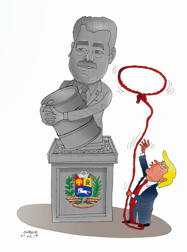 Cartoon: Iraq and Libya Performance! (medium) by Shahid Atiq tagged venezuela