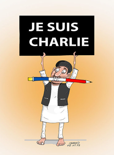 Cartoon: JE SUIS CHARLIE (medium) by Shahid Atiq tagged 0196