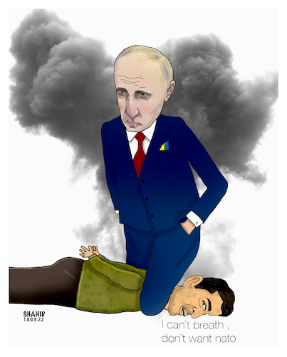 Cartoon: Not to War! (medium) by Shahid Atiq tagged ukraine