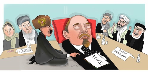 Cartoon: Peace talks (medium) by Shahid Atiq tagged afghanistan