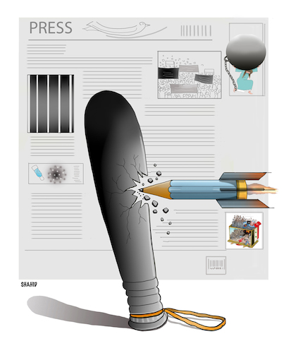 Cartoon: Press freedom ! (medium) by Shahid Atiq tagged world