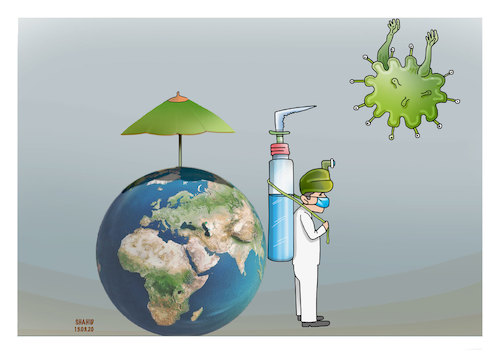 Cartoon: Protect the world ! (medium) by Shahid Atiq tagged world