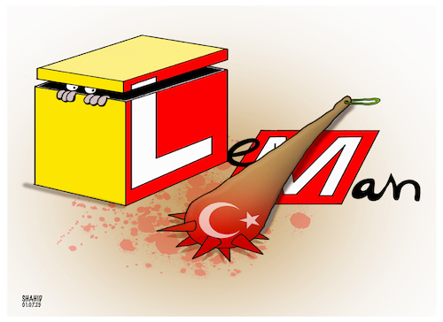 Cartoon: religious extremism in Turkey ! (medium) by Shahid Atiq tagged turkey