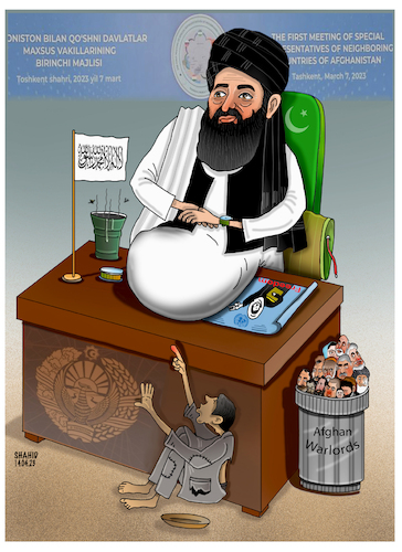 Cartoon: Samarkand  Meeting! (medium) by Shahid Atiq tagged afghanistan