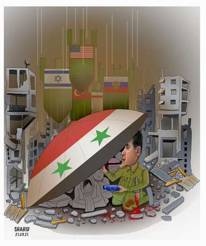 Cartoon: Syrian war ! (medium) by Shahid Atiq tagged syria