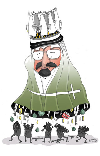 Cartoon: Taliban and King (medium) by Shahid Atiq tagged 0180