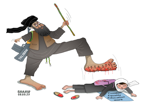 Cartoon: Taliban violence! (medium) by Shahid Atiq tagged afghanistan