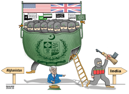 Cartoon: Terrorist Netwerk! (medium) by Shahid Atiq tagged india