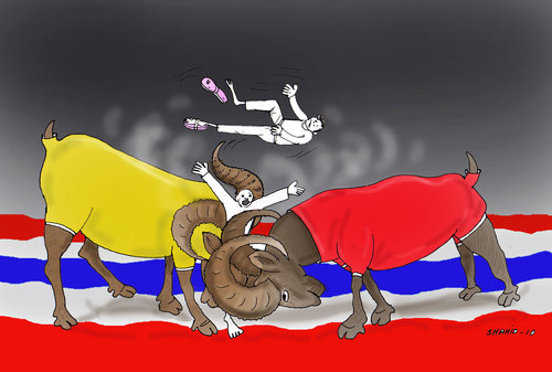 Cartoon: Thailand Unrest (medium) by Shahid Atiq tagged 0123