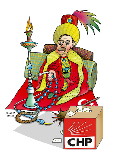 Cartoon: The end of the empire! (medium) by Shahid Atiq tagged turkiye,the