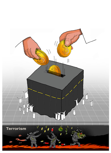 Cartoon: The great income of Saudi ! (medium) by Shahid Atiq tagged saudi