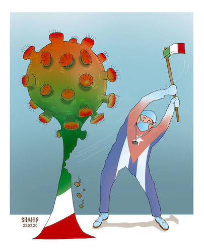 Cartoon: The world comes close to destroy (medium) by Shahid Atiq tagged world