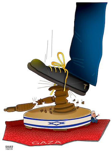 Cartoon: Trump and Natanyah! (medium) by Shahid Atiq tagged israel,and,palestine