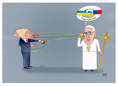 Cartoon: War is enough! (medium) by Shahid Atiq tagged ukraine