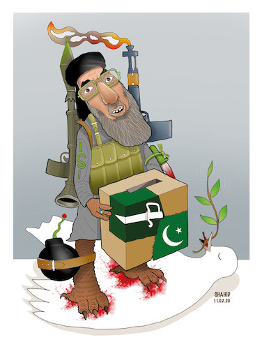 Cartoon: Warlords and Afghan Election ! (medium) by Shahid Atiq tagged afganistan