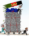 Cartoon: Afghanistan and EU Deal (small) by Shahid Atiq tagged afghanistan,kabul,syria,iran,switzerland,schweiz,usa,france,football,safi,cartooneu,uk,safe,atiq,fara,shahid,nice