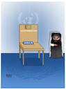 Cartoon: Afghanistan in UNGA 78 (small) by Shahid Atiq tagged afghanistan