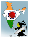 Cartoon: Covid-19 tragedy in India ! (small) by Shahid Atiq tagged india