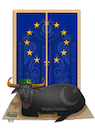 Cartoon: Religious fanatics behind the .! (small) by Shahid Atiq tagged eu