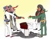 Cartoon: Taliban in Qatar (small) by Shahid Atiq tagged afghanistan,kabul,qatar,taliban,terrorism,mazar
