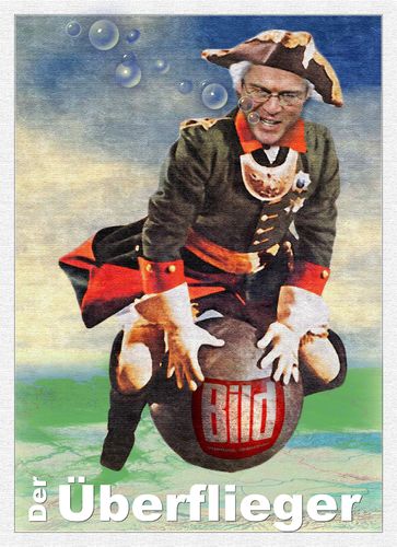 Cartoon: Der Überflieger (medium) by heschmand tagged lüge,betrug,parteien,politik,cdu,guttenberg
