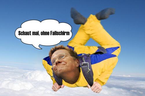 Cartoon: schaut mal ohne fallschirm (medium) by heschmand tagged möllemann,prozent,westerwelle,fdp