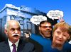Cartoon: Wir wollen doch nur dein Bestes (small) by heschmand tagged griechenland,merkel,europa,deutsche,bank