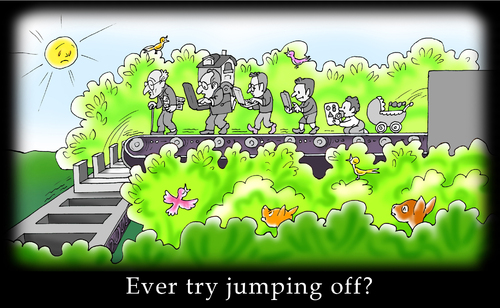 Cartoon: conveyor (medium) by gonopolsky tagged freedom,life