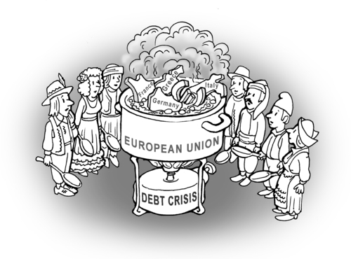 Cartoon: Large saucepan (medium) by gonopolsky tagged europe,crisis,people
