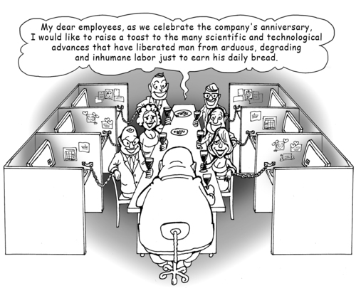 Cartoon: the technological advances (medium) by gonopolsky tagged progress,freedom