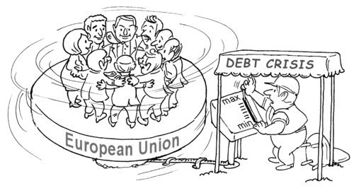 Cartoon: they stick together (medium) by gonopolsky tagged europe,crisis,unity