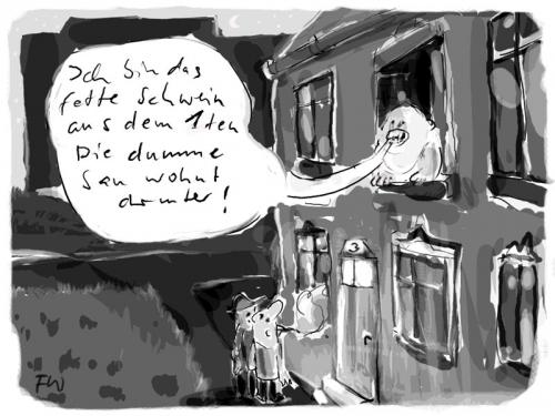 Cartoon: Fette sau (medium) by Faxenwerk tagged faxenwerk