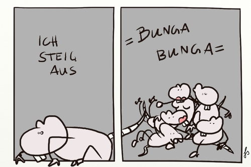 Cartoon: Rattencartoon 68 - Aussteiger (medium) by Frank_Sorge tagged rat,cartoon,bunga