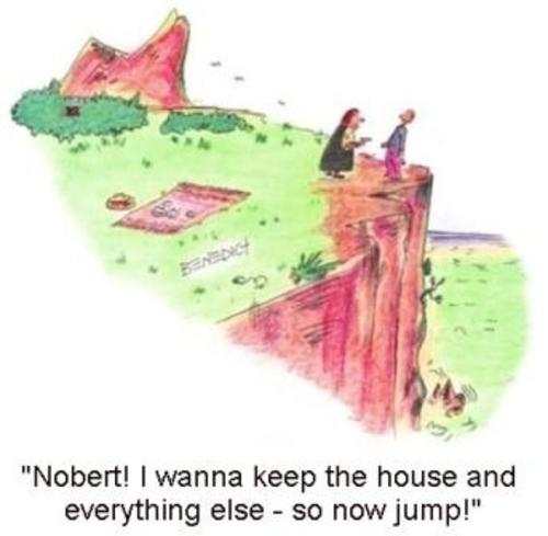 Cartoon: altercation (medium) by efbee1000 tagged wife,husband,suicide,picnic,nature