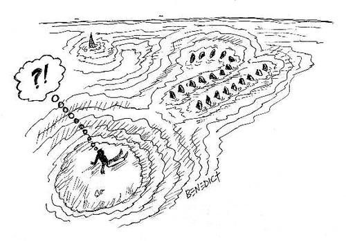 Cartoon: Calysthenics (medium) by efbee1000 tagged sharks,calysthenics,island,trap,lost,sea