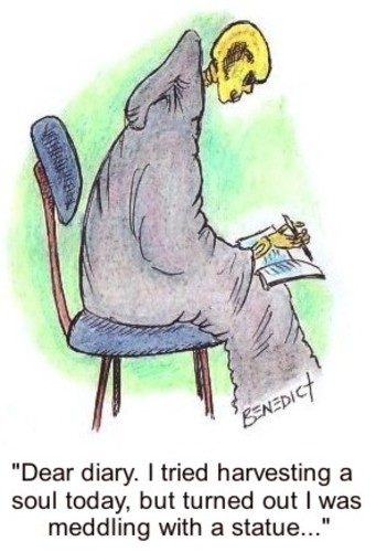 Cartoon: Diary (medium) by efbee1000 tagged diary,reaper,event