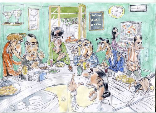 Cartoon: Bar Sebas (medium) by llobet tagged bars,clubs